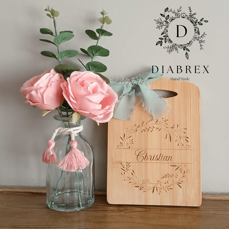 Tagliere Segnaposto in Bambù con Incisione Laser Personalizzata - Grafica NaturaleBomboniera