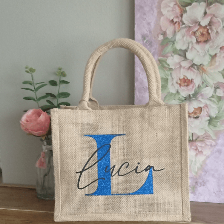 Borsa in Juta - Wedding Bag - Damigella - Grafica NaturaleWedding Bag