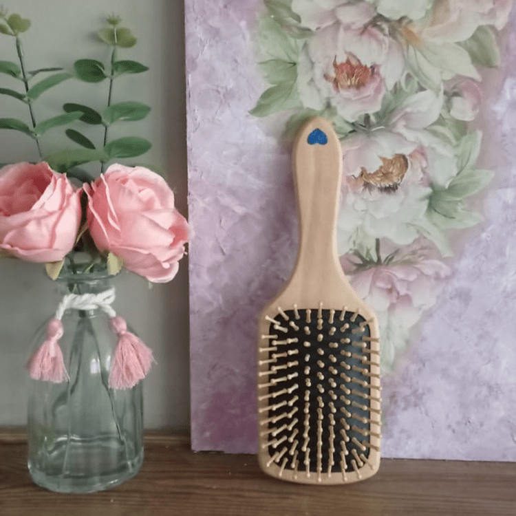 Grande Spazzola in Legno Personalizzata - Grafica NaturaleBomboniera