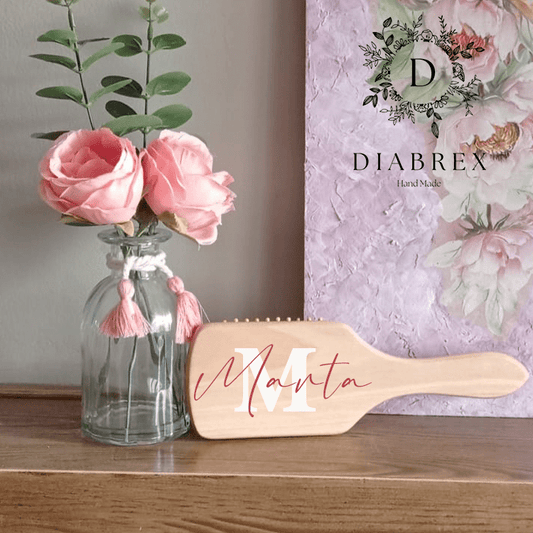 Grande Spazzola in Legno Personalizzata - Grafica NaturaleBomboniera