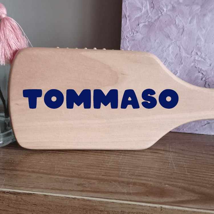 Grande Spazzola in Legno Personalizzata - Grafica NaturaleBomboniera