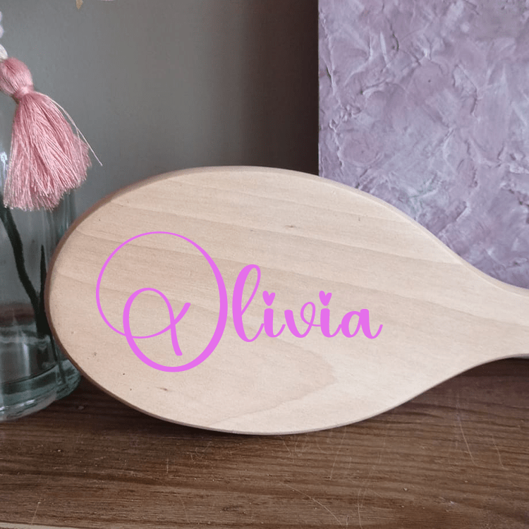 Grande Spazzola in Legno Personalizzata - Grafica NaturaleBomboniera