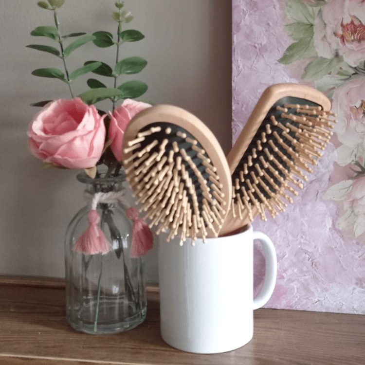 Grande Spazzola in Legno Personalizzata - Grafica NaturaleBomboniera