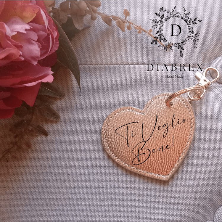 Portachiavi a Cuore Personalizzato - Grafica NaturalePortachiavi