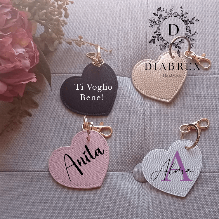 Portachiavi a Cuore Personalizzato - Grafica NaturalePortachiavi